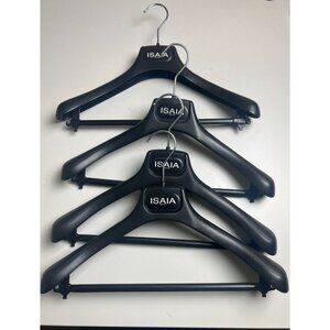 Set of 4 Isaia Black Heavy Plastic Suit Hangers